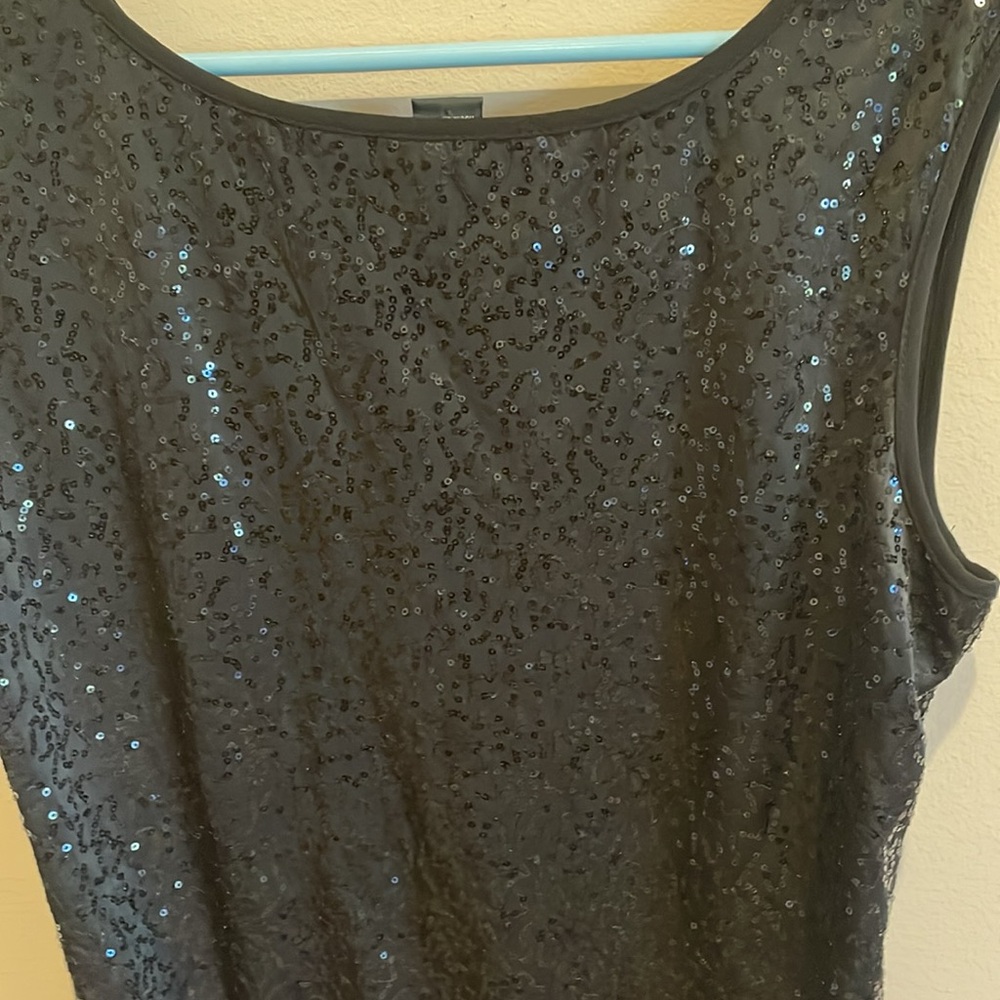 Black Glamour Sequence (front) Sleeveless Dress - Size 16. - Picture 7 of 7